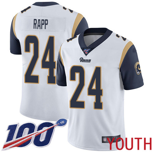 Los Angeles Rams Limited White Youth Taylor Rapp Road Jersey NFL Football 24 100th Season Vapor Untouchable
